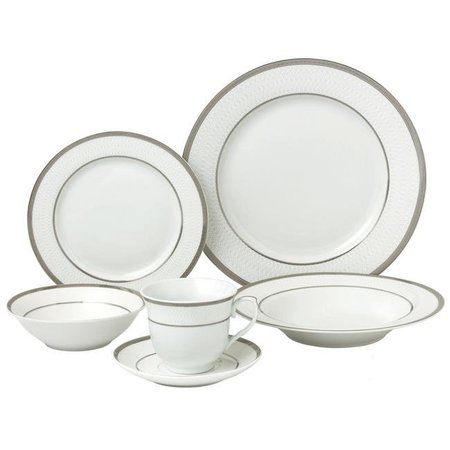 LORENZO IMPORT Lorenzo Import LH430 24 Piece Porcelain Dinnerware Service; Silver - for 4 Ashley LH430